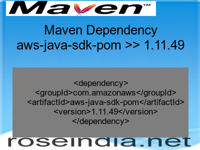 Maven dependency of aws-java-sdk-pom version 1.11.49