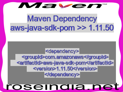 Maven dependency of aws-java-sdk-pom version 1.11.50