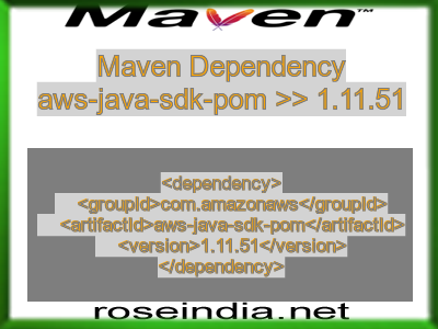 Maven dependency of aws-java-sdk-pom version 1.11.51
