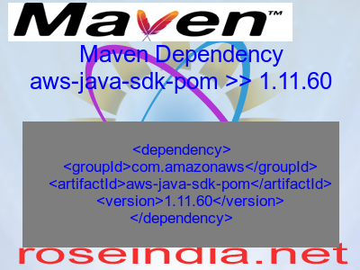 Maven dependency of aws-java-sdk-pom version 1.11.60