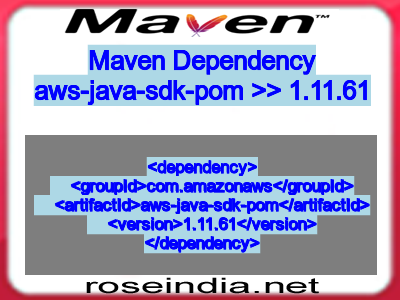 Maven dependency of aws-java-sdk-pom version 1.11.61