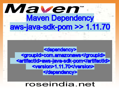 Maven dependency of aws-java-sdk-pom version 1.11.70