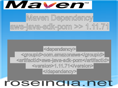 Maven dependency of aws-java-sdk-pom version 1.11.71