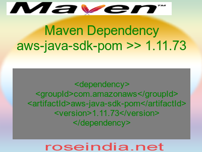 Maven dependency of aws-java-sdk-pom version 1.11.73