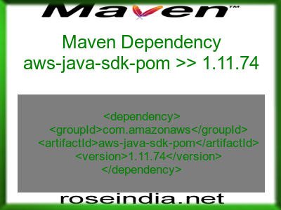 Maven dependency of aws-java-sdk-pom version 1.11.74