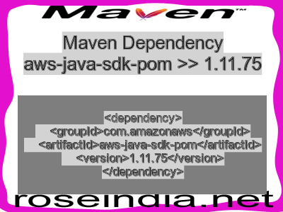 Maven dependency of aws-java-sdk-pom version 1.11.75