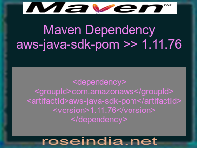 Maven dependency of aws-java-sdk-pom version 1.11.76