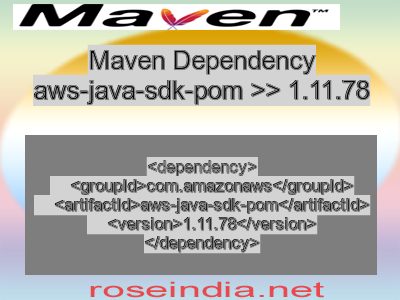 Maven dependency of aws-java-sdk-pom version 1.11.78