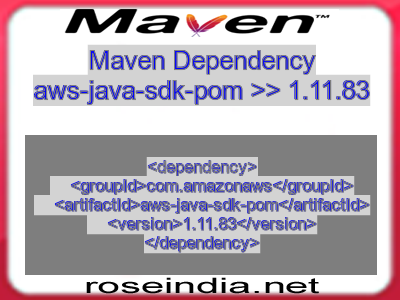 Maven dependency of aws-java-sdk-pom version 1.11.83