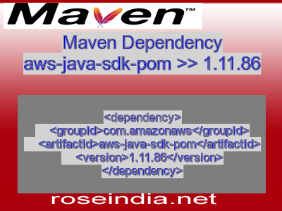 Maven dependency of aws-java-sdk-pom version 1.11.86