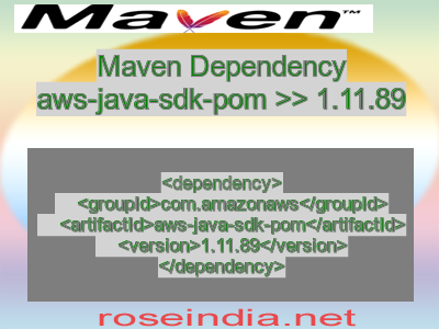Maven dependency of aws-java-sdk-pom version 1.11.89