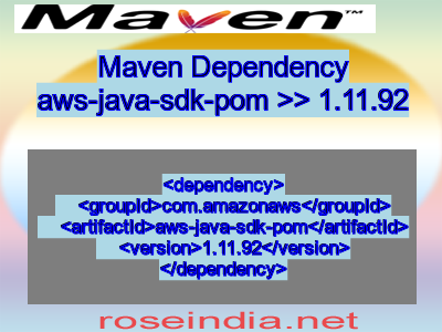 Maven dependency of aws-java-sdk-pom version 1.11.92