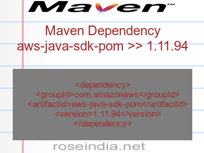 Maven dependency of aws-java-sdk-pom version 1.11.94