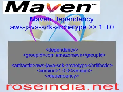 Maven dependency of aws-java-sdk-archetype version 1.0.0