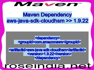 Maven dependency of aws-java-sdk-cloudhsm version 1.9.22