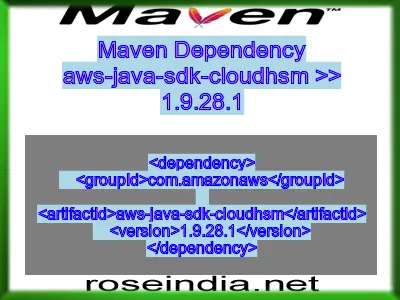 Maven dependency of aws-java-sdk-cloudhsm version 1.9.28.1