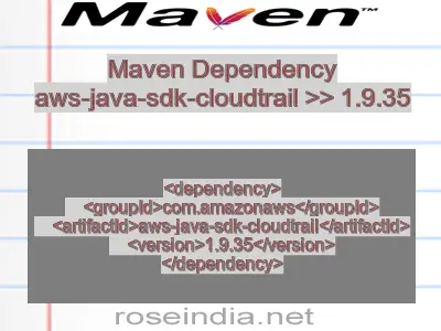 Maven dependency of aws-java-sdk-cloudtrail version 1.9.35