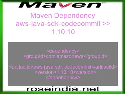 Maven dependency of aws-java-sdk-codecommit version 1.10.10