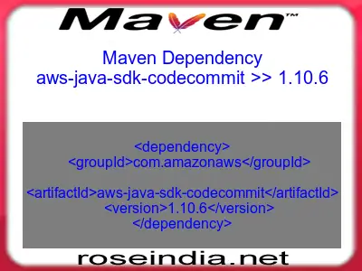 Maven dependency of aws-java-sdk-codecommit version 1.10.6