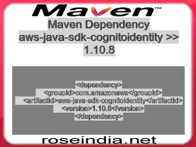 Maven dependency of aws-java-sdk-cognitoidentity version 1.10.8