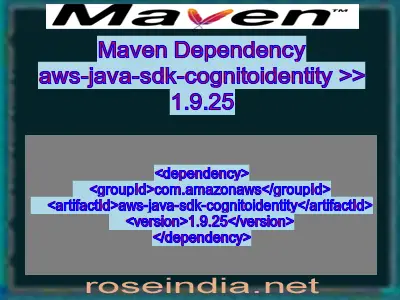 Maven dependency of aws-java-sdk-cognitoidentity version 1.9.25