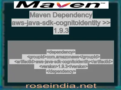 Maven dependency of aws-java-sdk-cognitoidentity version 1.9.3