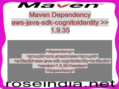 Maven dependency of aws-java-sdk-cognitoidentity version 1.9.35