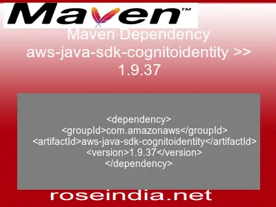 Maven dependency of aws-java-sdk-cognitoidentity version 1.9.37