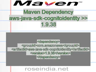 Maven dependency of aws-java-sdk-cognitoidentity version 1.9.38