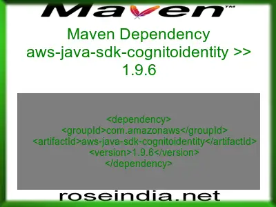 Maven dependency of aws-java-sdk-cognitoidentity version 1.9.6