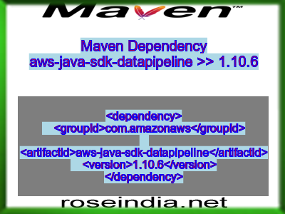 Maven dependency of aws-java-sdk-datapipeline version 1.10.6