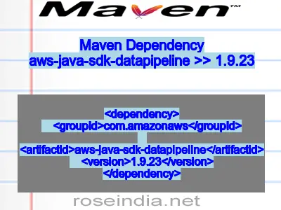 Maven dependency of aws-java-sdk-datapipeline version 1.9.23