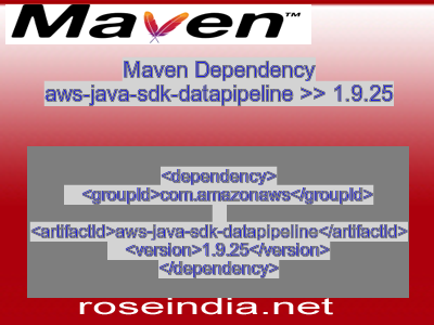 Maven dependency of aws-java-sdk-datapipeline version 1.9.25