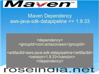 Maven dependency of aws-java-sdk-datapipeline version 1.9.33