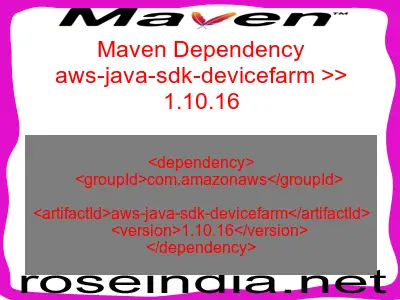 Maven dependency of aws-java-sdk-devicefarm version 1.10.16
