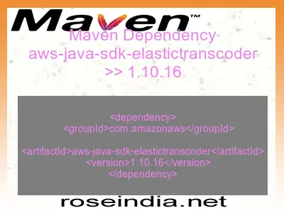 Maven dependency of aws-java-sdk-elastictranscoder version 1.10.16