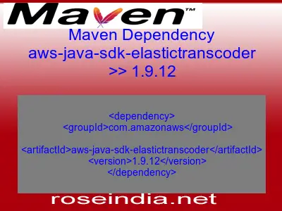 Maven dependency of aws-java-sdk-elastictranscoder version 1.9.12