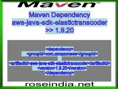 Maven dependency of aws-java-sdk-elastictranscoder version 1.9.20
