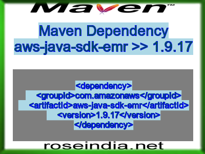 Maven dependency of aws-java-sdk-emr version 1.9.17