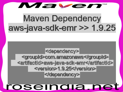 Maven dependency of aws-java-sdk-emr version 1.9.25