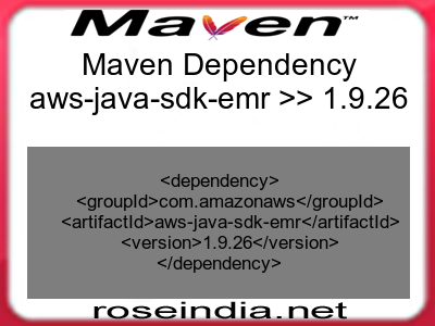 Maven dependency of aws-java-sdk-emr version 1.9.26
