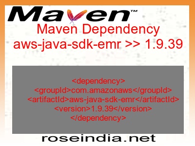 Maven dependency of aws-java-sdk-emr version 1.9.39