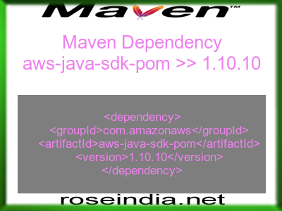 Maven dependency of aws-java-sdk-pom version 1.10.10