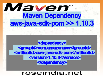 Maven dependency of aws-java-sdk-pom version 1.10.3