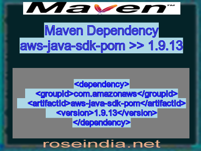Maven dependency of aws-java-sdk-pom version 1.9.13