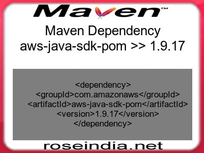 Maven dependency of aws-java-sdk-pom version 1.9.17