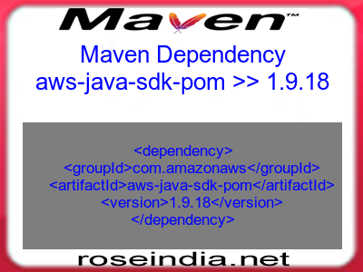 Maven dependency of aws-java-sdk-pom version 1.9.18