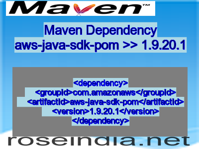 Maven dependency of aws-java-sdk-pom version 1.9.20.1