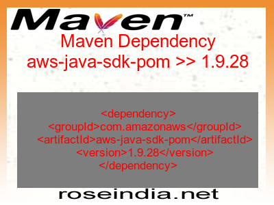 Maven dependency of aws-java-sdk-pom version 1.9.28