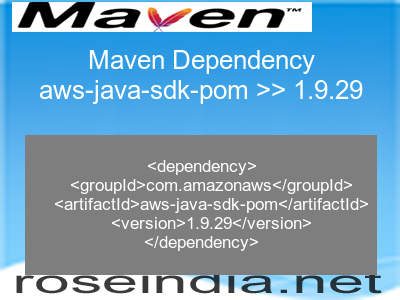 Maven dependency of aws-java-sdk-pom version 1.9.29